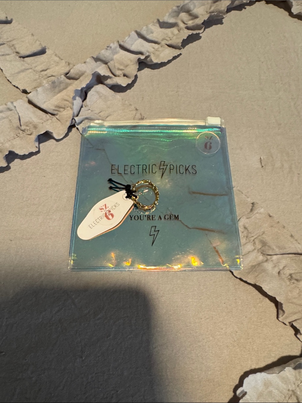 NWT Electric Picks Gold Ring